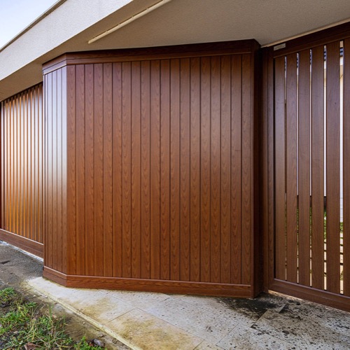 Alu Zaun - cherry wood
