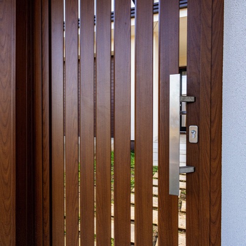 Alu Zaun - cherry wood