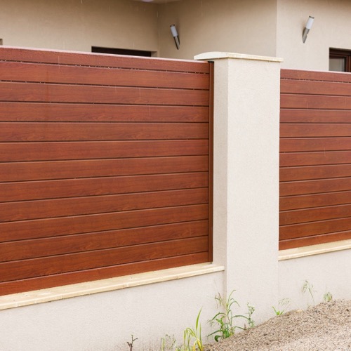 Alu Zaun - cherry wood